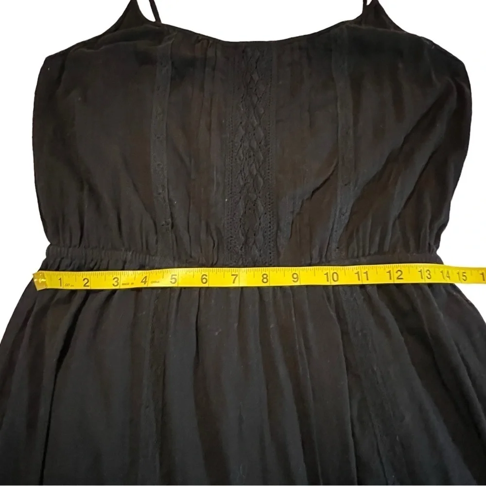 NEW Revolve Ella Moss  ‘Blanca’ Midi Dress in BLACK Large Ruffled Lace